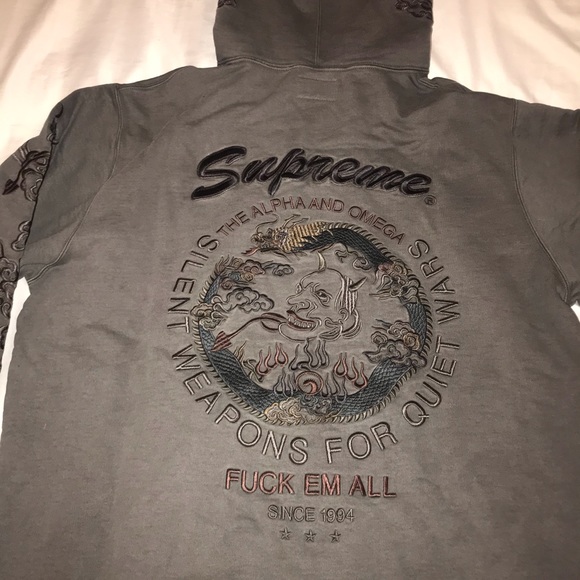 supreme dragon overdyed hoodie